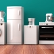 Set of home appliances on a wooden floor. 3d illustration